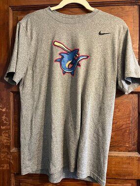 Team Issued Nike Clearwater Threshers MiLB Phillies Gray Dri Fit T-Shirt L